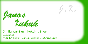 janos kukuk business card